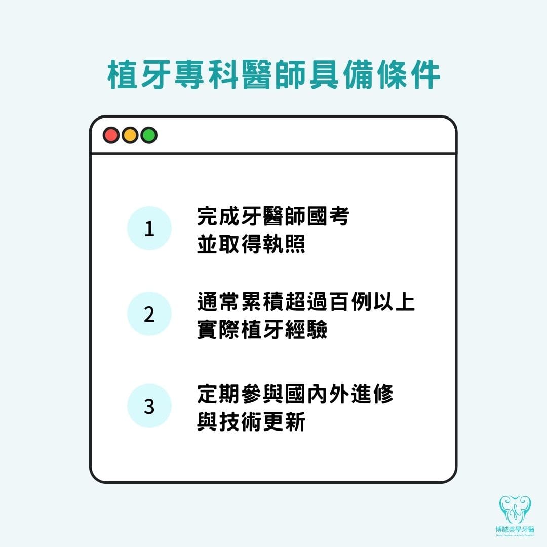 植牙專科醫師具備條件