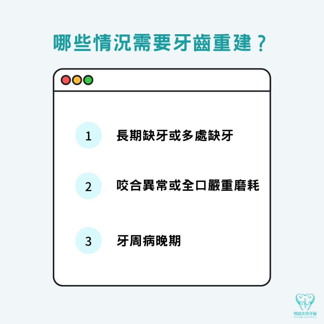 哪些情況需要牙齒重建？