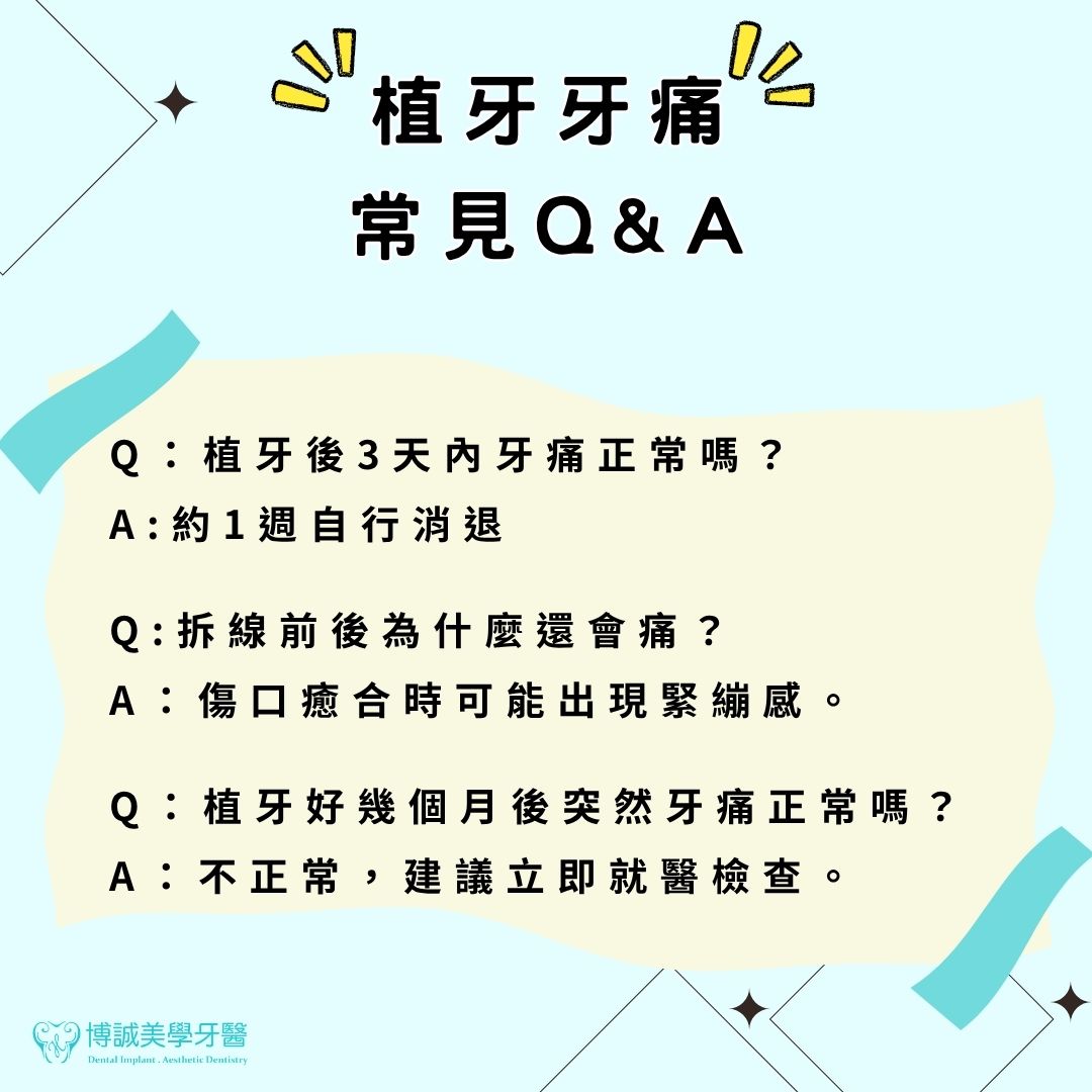 植牙牙痛常見 Q&A